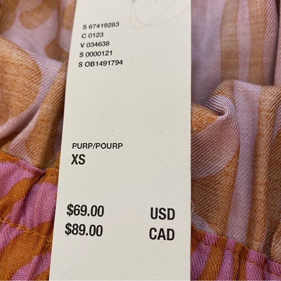 UO Purple Sophie Printed Pull On Pants size XS - Picture 12 of 12